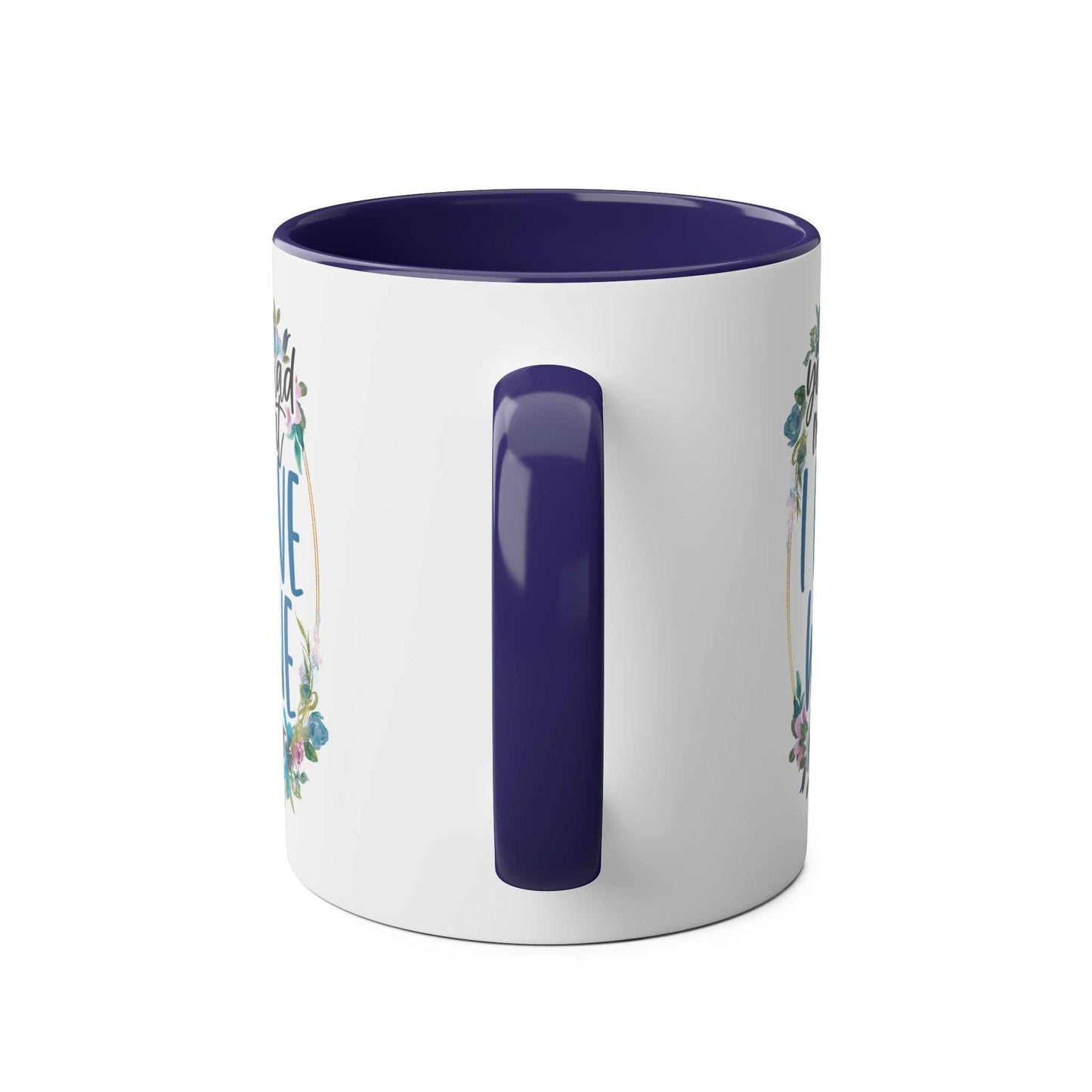 Ceramic Love Wine Coffee Mug with floral design and glossy finish.