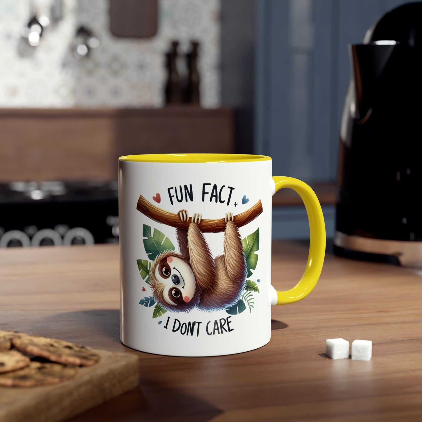 Cute sloth coffee mug with a fun design, ideal for gifting.