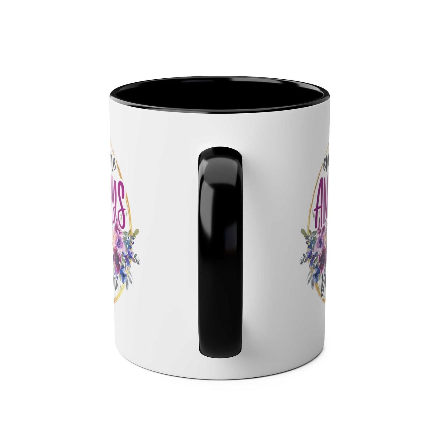 Everyone Annoys Me But You Coffee Mug with floral design and glossy finish.