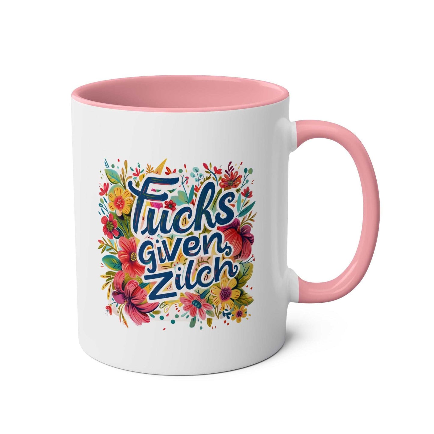 Zilch Coffee Mug with cheeky floral design and sarky twist.