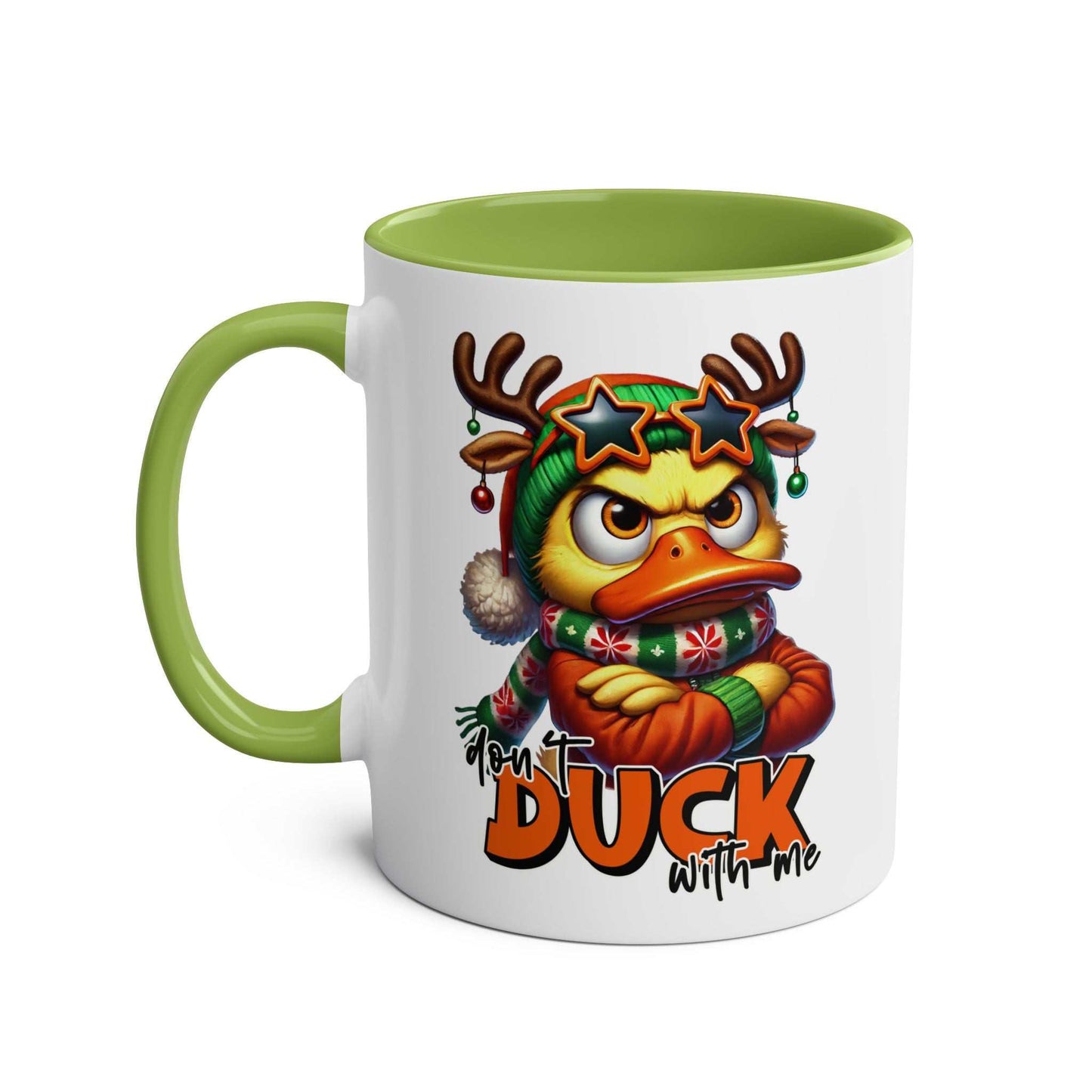 Sarky Christmas Mug with duck design and sass, 11oz ceramic, holiday gift.