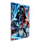 Star Wars wall canvas featuring iconic characters and vibrant scenes.