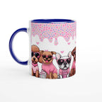 Cute puppy Valentines Day mug with vibrant design, perfect cherised gift for dog lovers.