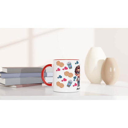 Personalised Valentines Day mug with cute design and custom name, perfect couples gift.