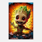 Baby Groot wall canvas with vibrant print and adorable charm.