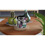 Motivational ceramic coffee mug with 'Remember Your Why' design, colorful rim and handle, 11oz capacity.