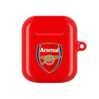 Red Arsenal FC AirPods protective case with club logo and glossy finish