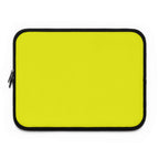 Yellow laptop sleeve made of durable neoprene with soft foam lining and dual zipper closure
