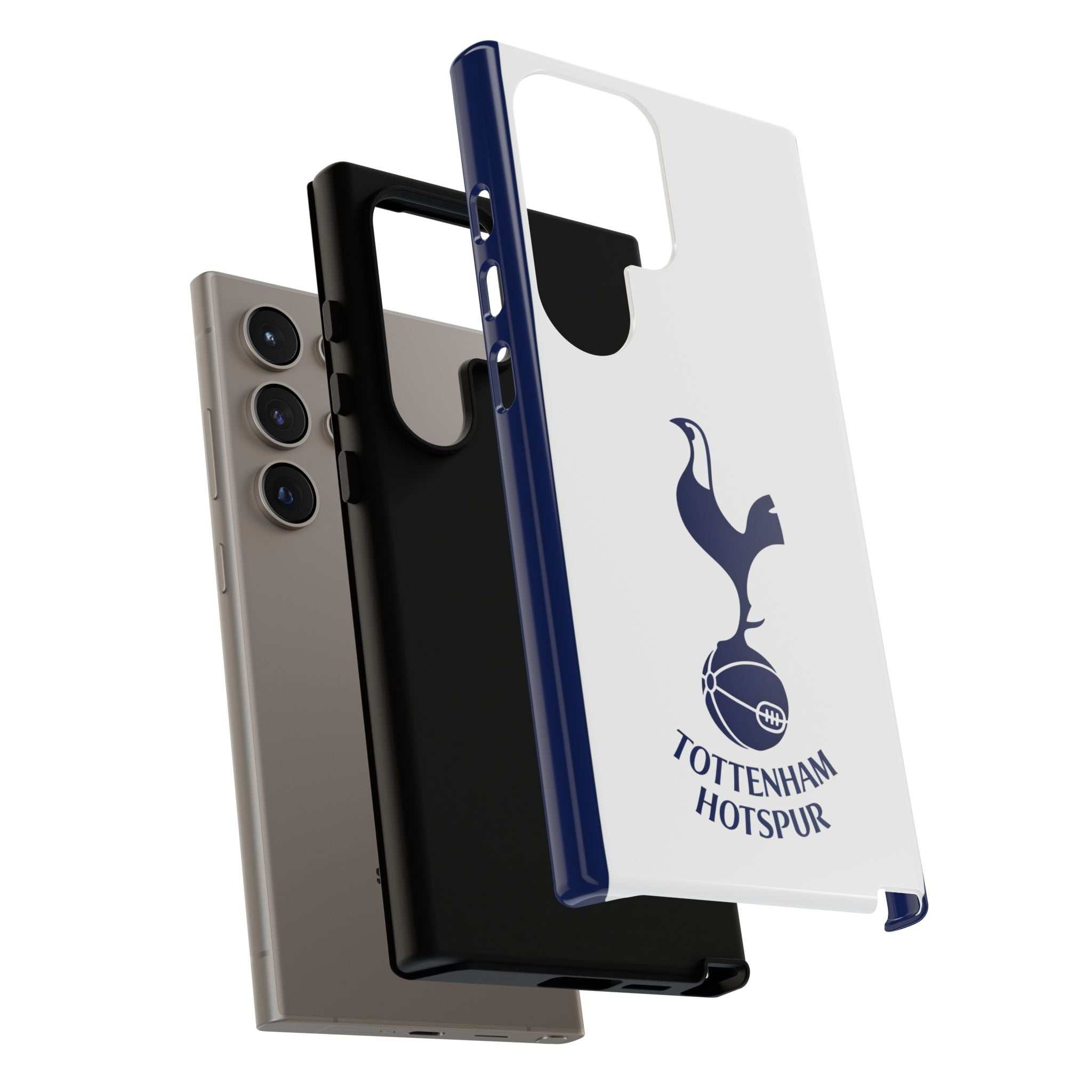 Tottenham FC magnetic Samsung phone case with white navy colors and official-inspired crest