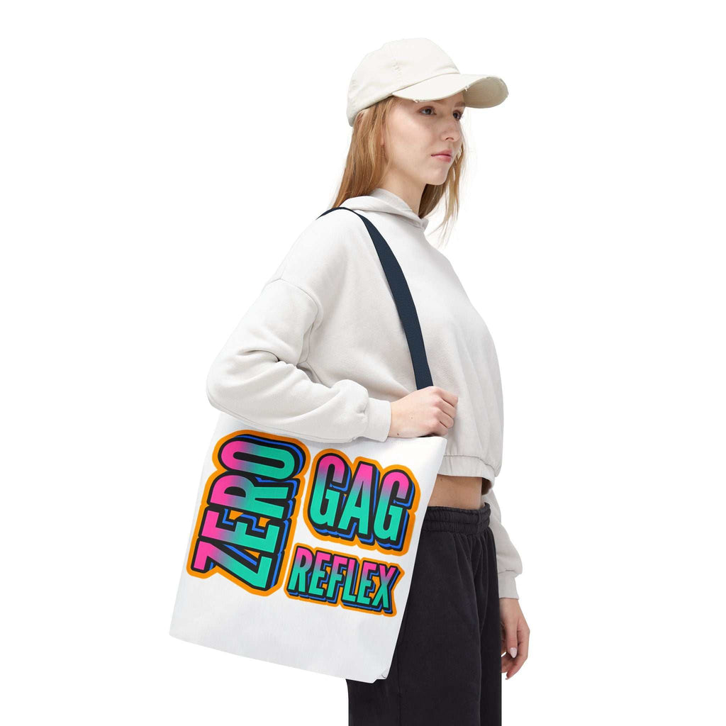 Zero Gag Reflex Tote Bag with cheeky design, durable spun polyester, multiple sizes and handle colors