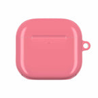 Light coral hard shell protective case for AirPods and AirPods Pro with glossy finish and wireless charging compatibility