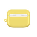 Lemon yellow hard shell protective case for AirPods and AirPods Pro with glossy finish and wireless charging compatibility