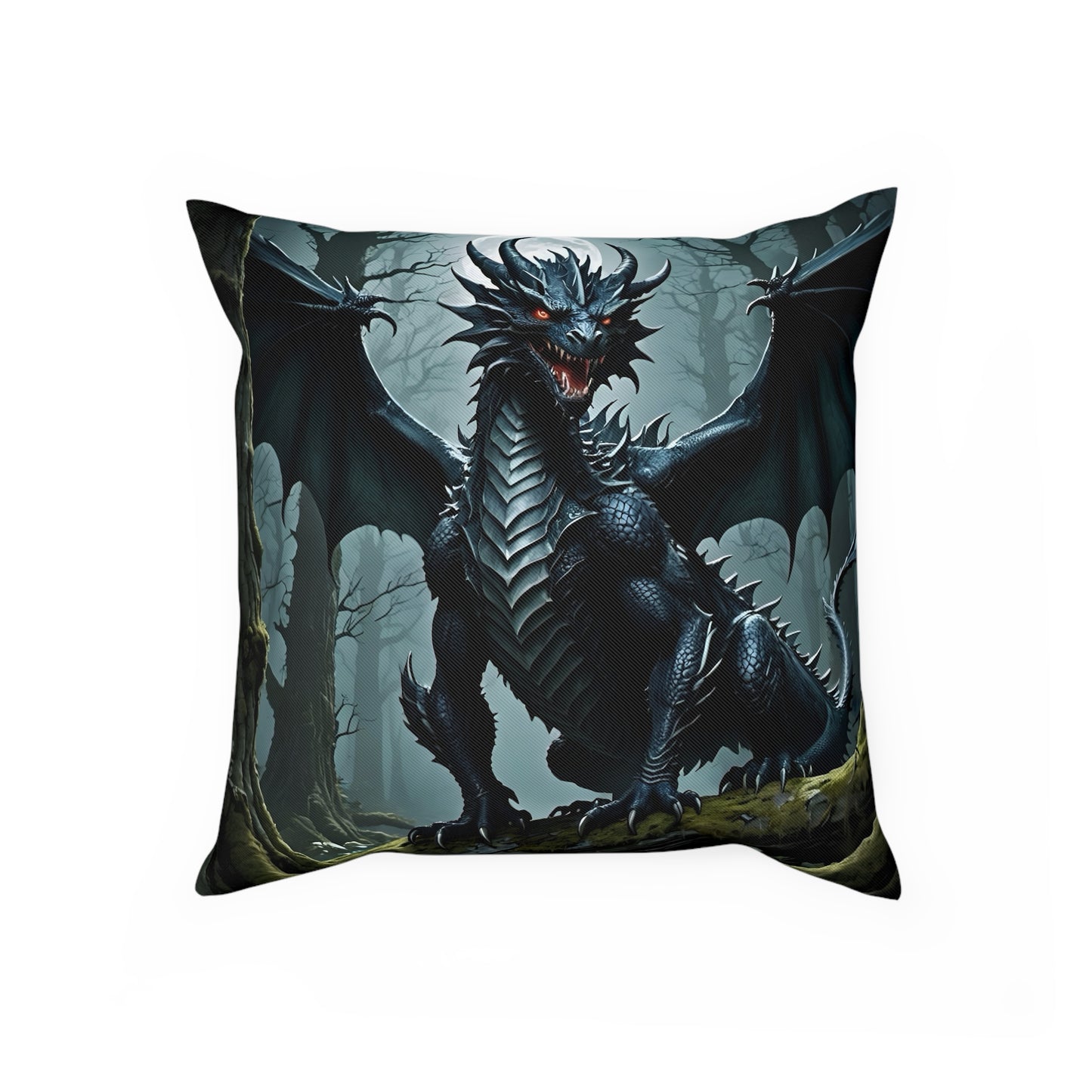 Black Dragon Cotten Drill Square Cushion