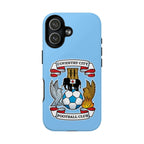 Coventry City MagSafe iPhone case with blue background and football club crest, durable dual-layer protection compatible with MagSafe charging.