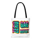Zero Gag Reflex Tote Bag with cheeky design, durable spun polyester, multiple sizes and handle colors for everyday use