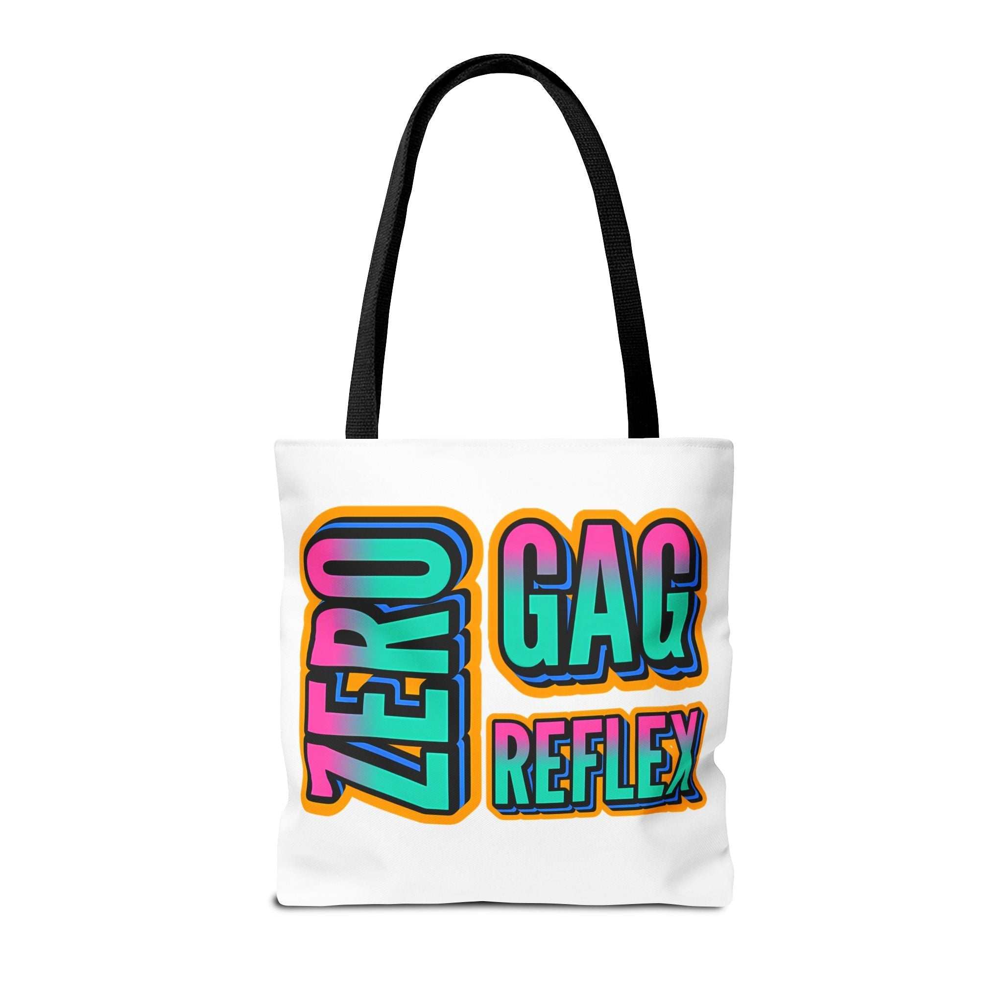 Zero Gag Reflex Tote Bag with cheeky design, durable spun polyester, multiple sizes and handle colors for everyday use