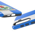 Blackburn Rovers Magnetic Samsung phone case with blue and white colors, dual-layer protection, and wireless charging compatibility