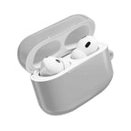 Silver hard shell AirPods and AirPods Pro protective case with glossy finish and slim lightweight design