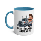 Best Trucking Dad fun Father's Day gift mug with truck and dad graphic.