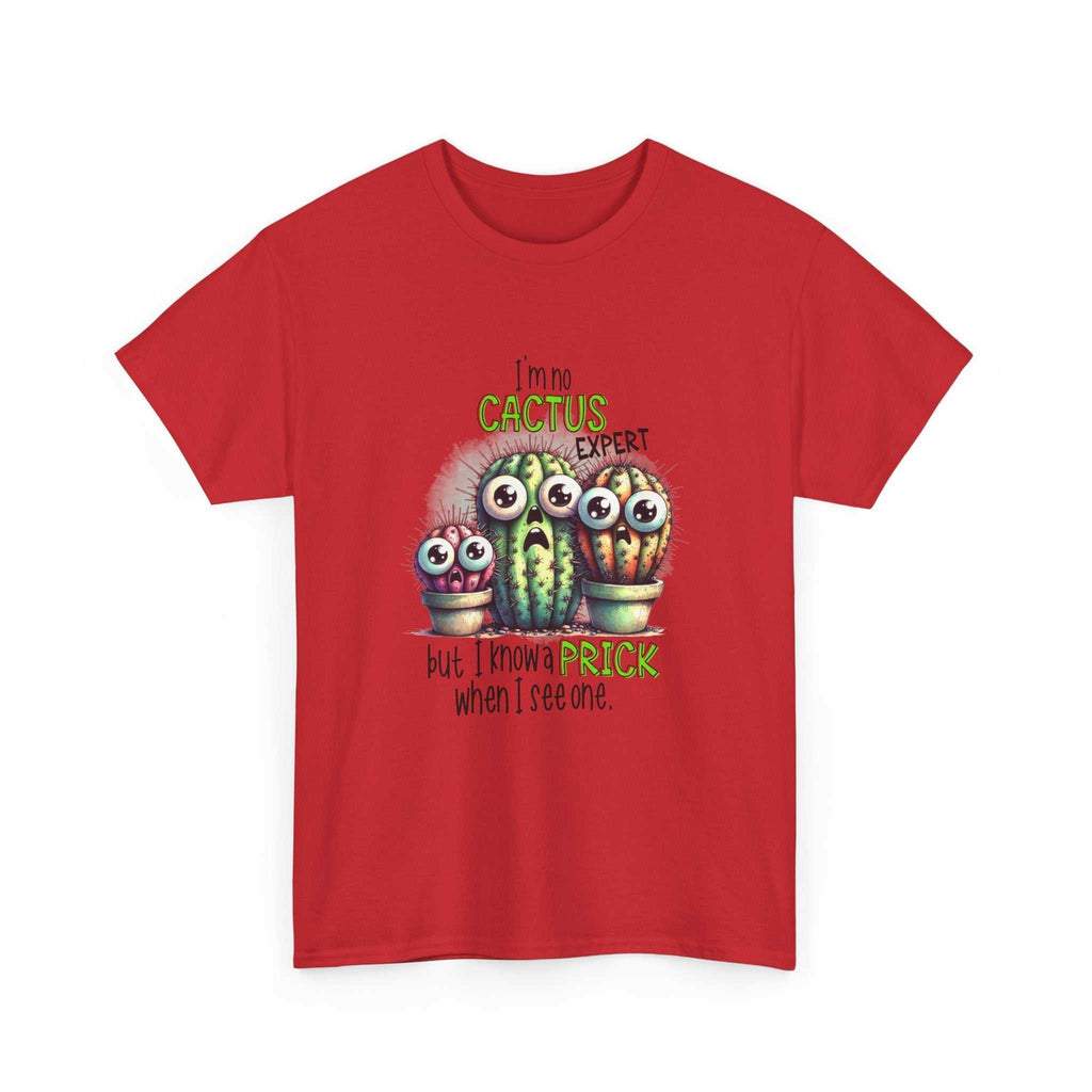 Cactus Expert Fun Graphic T-Shirt with prickly cactus design and humorous text on soft cotton tee