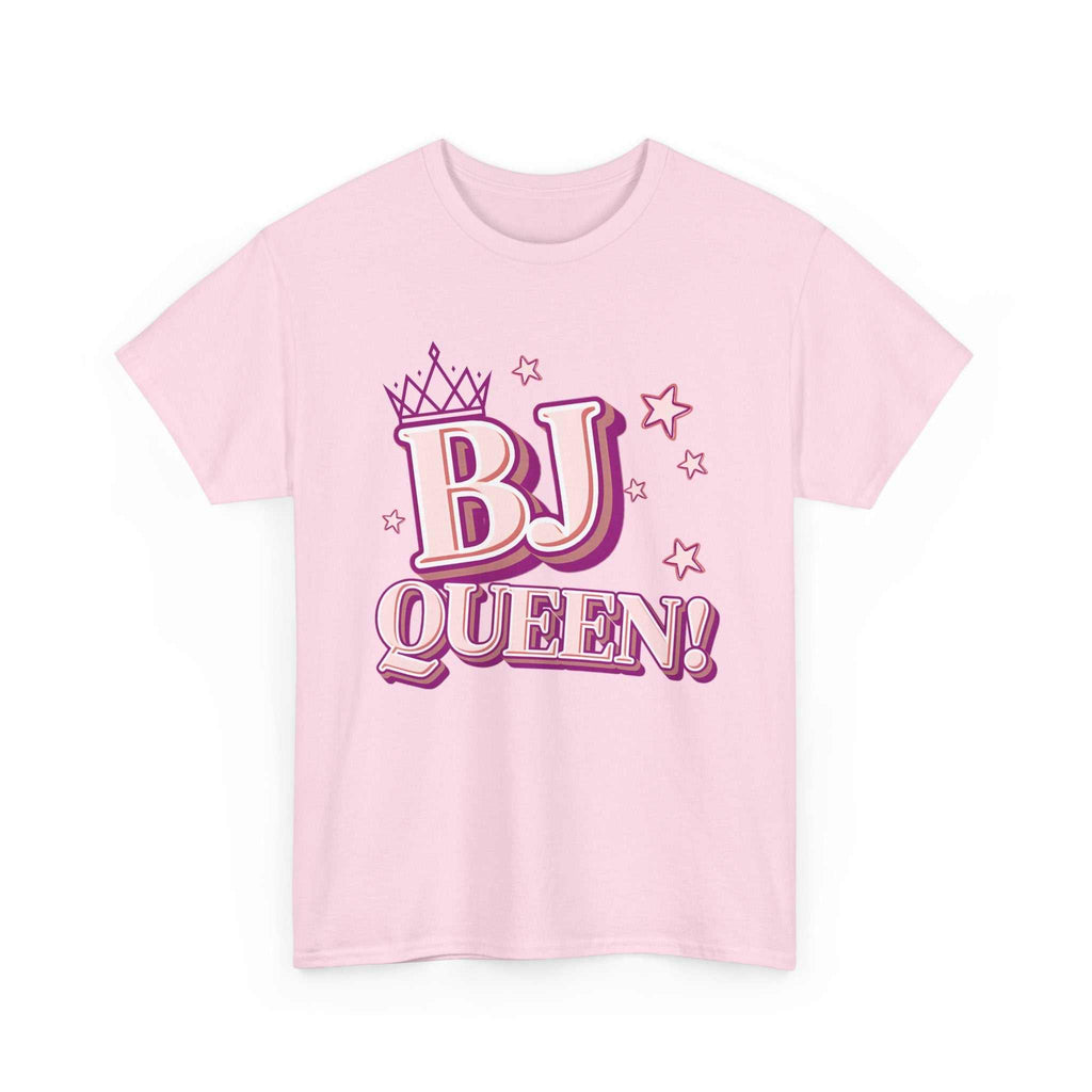 White BJ Queen T-Shirt with crown graphic for bold, cheeky style
