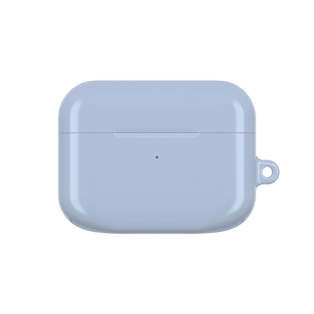 Misty Blue AirPods Pro protective hard shell case with glossy finish and wireless charging compatibility