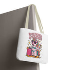 Colorful fun unicorn travel tote bag with cheeky design and multiple handle options
