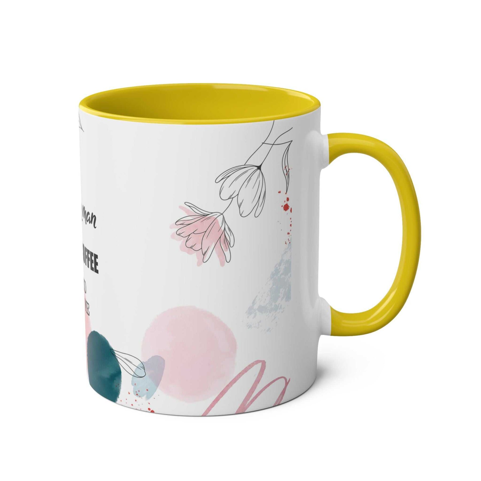 Cheeky Fun Valentines Mug with colorful floral design, ceramic, dishwasher and microwave safe.