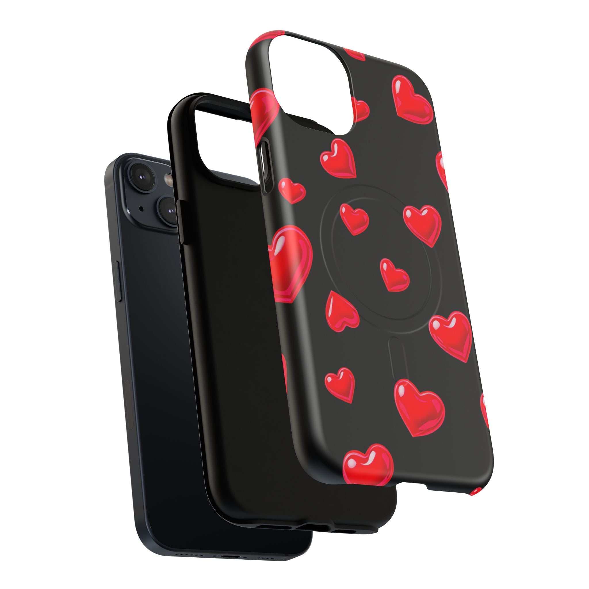 Black Hearts iPhone Magsafe Phone Case
