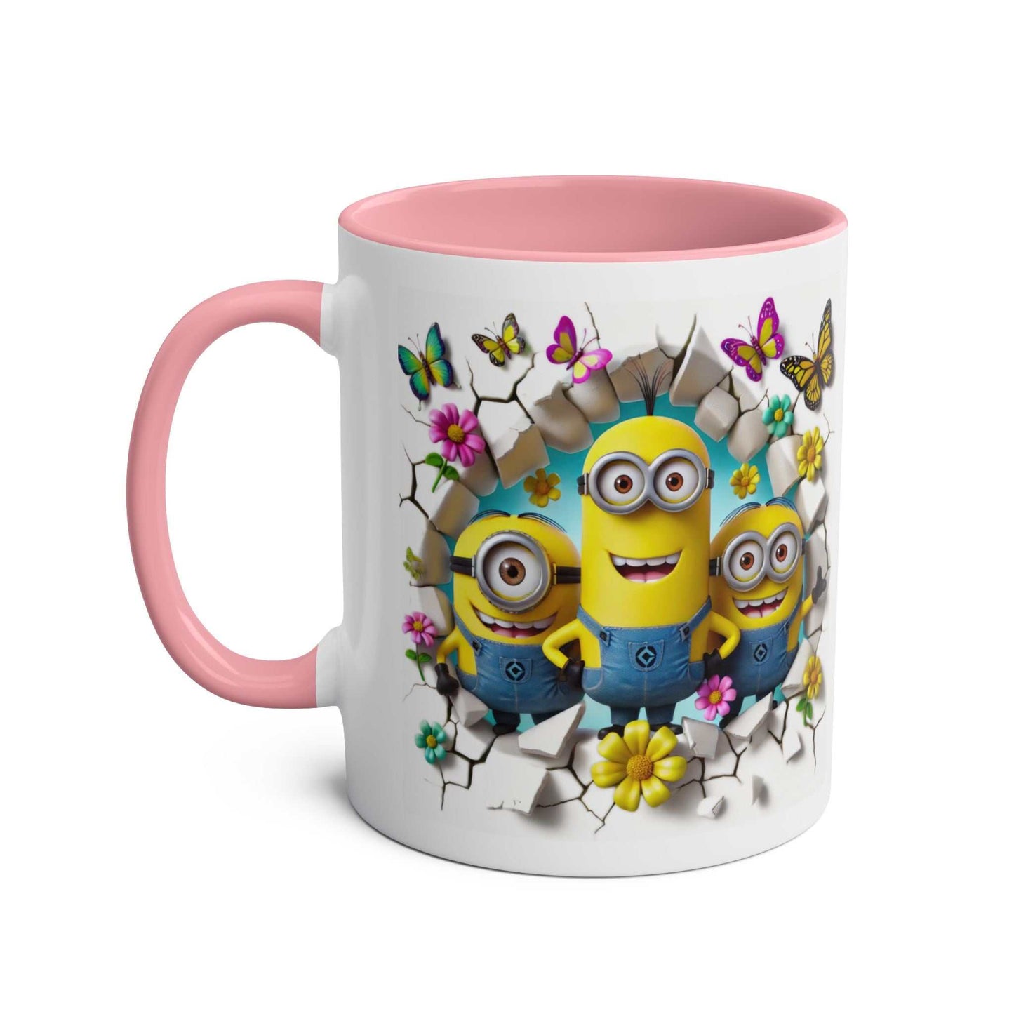 Minion Inspired Coffee Mug with colorful design, 11oz ceramic, microwave and dishwasher safe.