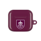 Burnley FC AirPods protective case in claret with club crest and glossy finish