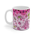 Grinch Mode Christmas Mug with glossy finish and 3D effect design on 11oz ceramic, microwave and dishwasher safe