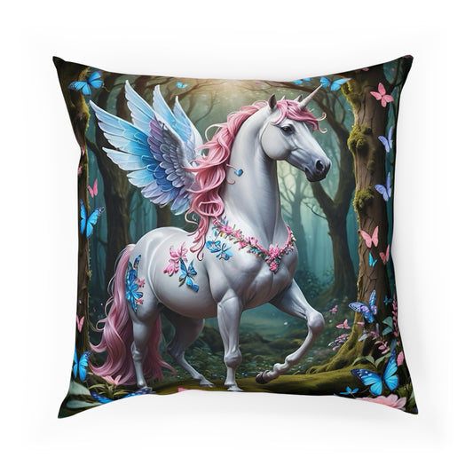 Gorgeous Mythical Unicorn Cotton Drill Square Cushion