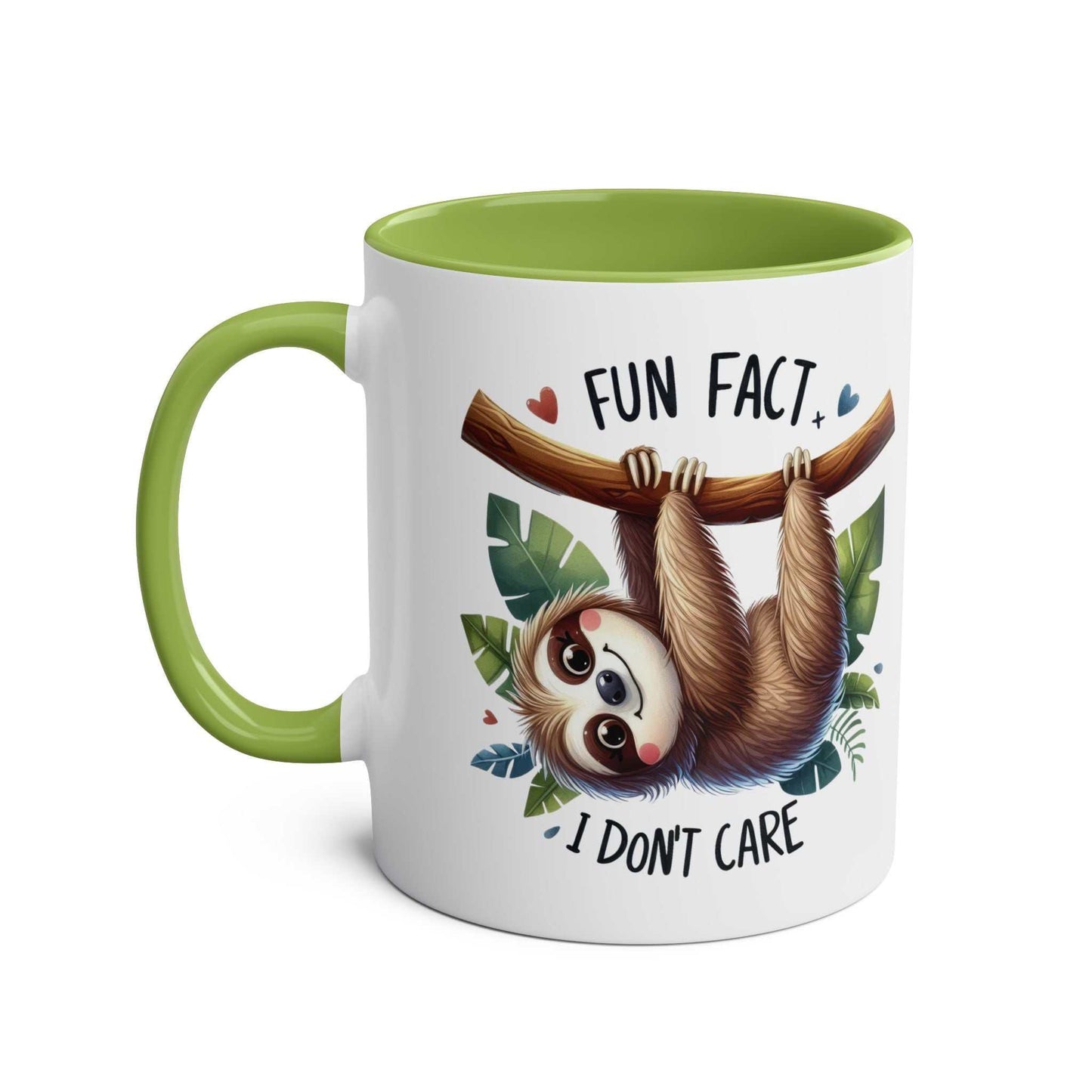 Cute sloth coffee mug with whimsical sloth design in glossy finish.