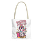 Fun Unicorn Travel Tote Bag with cheeky printed design and colorful handles