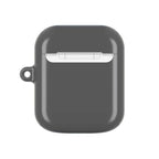 Gunmetal grey hard shell AirPods protective case with glossy finish and secure fit