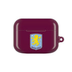 Aston Villa FC AirPods protective case in claret and blue with club crest, durable hard shell for AirPods and AirPods Pro.