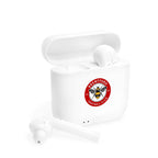 Brentford Fc wireless Essos earbuds with charging case and fan-inspired club crest design