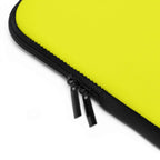 Yellow laptop sleeve with black dual zipper made from durable neoprene