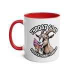 Throat Goat Mug ceramic coffee cup with bold adult humor and glossy finish