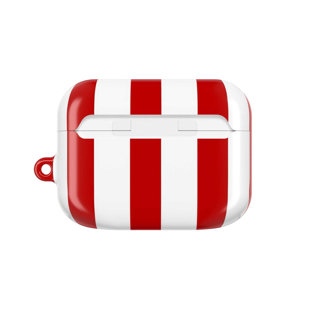 Sunderland FC AirPods protective case with red and white stripes, shock-resistant and wireless charging compatible