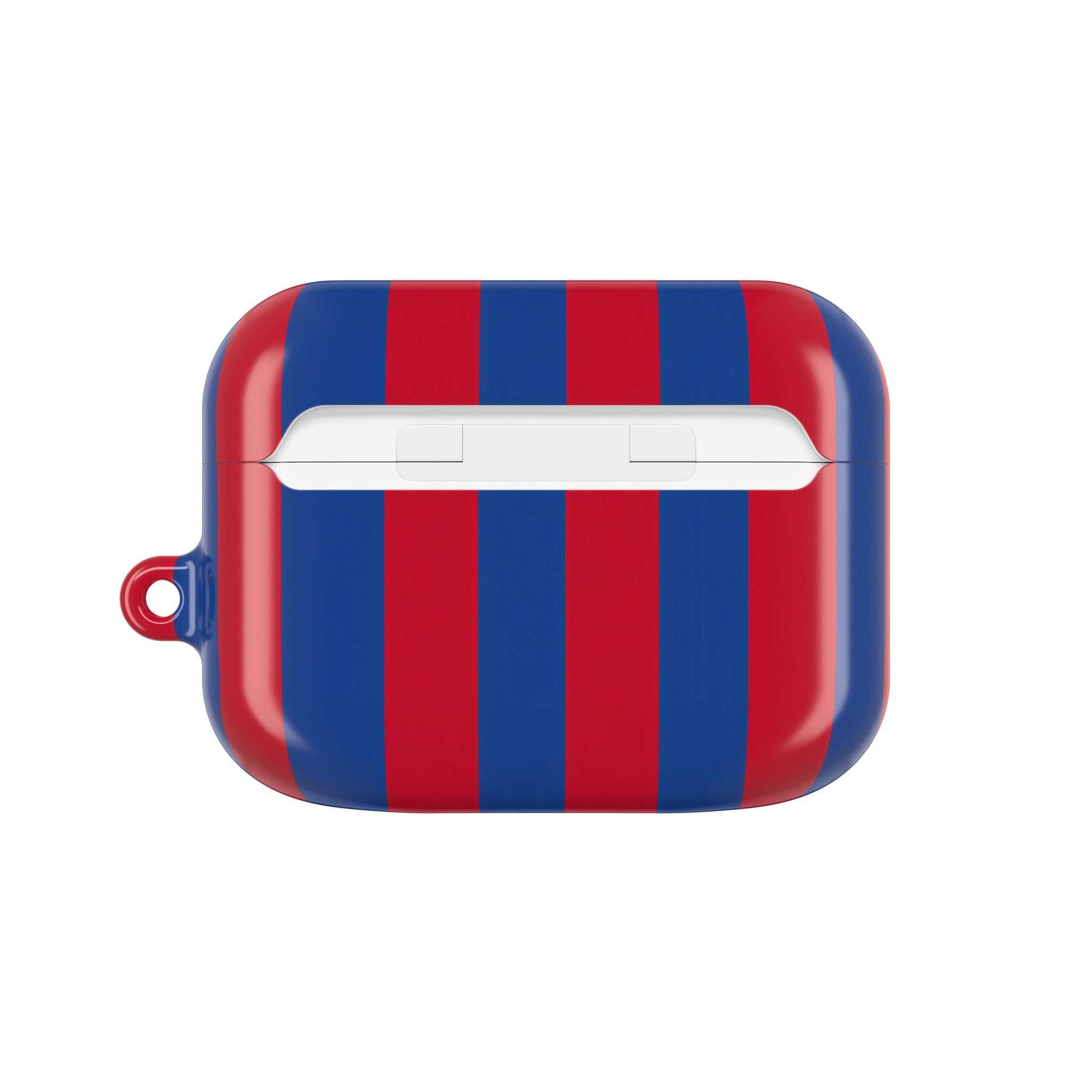 Crystal Palace FC striped red and blue hard protective case for AirPods and AirPods Pro with glossy finish and wireless charging compatible