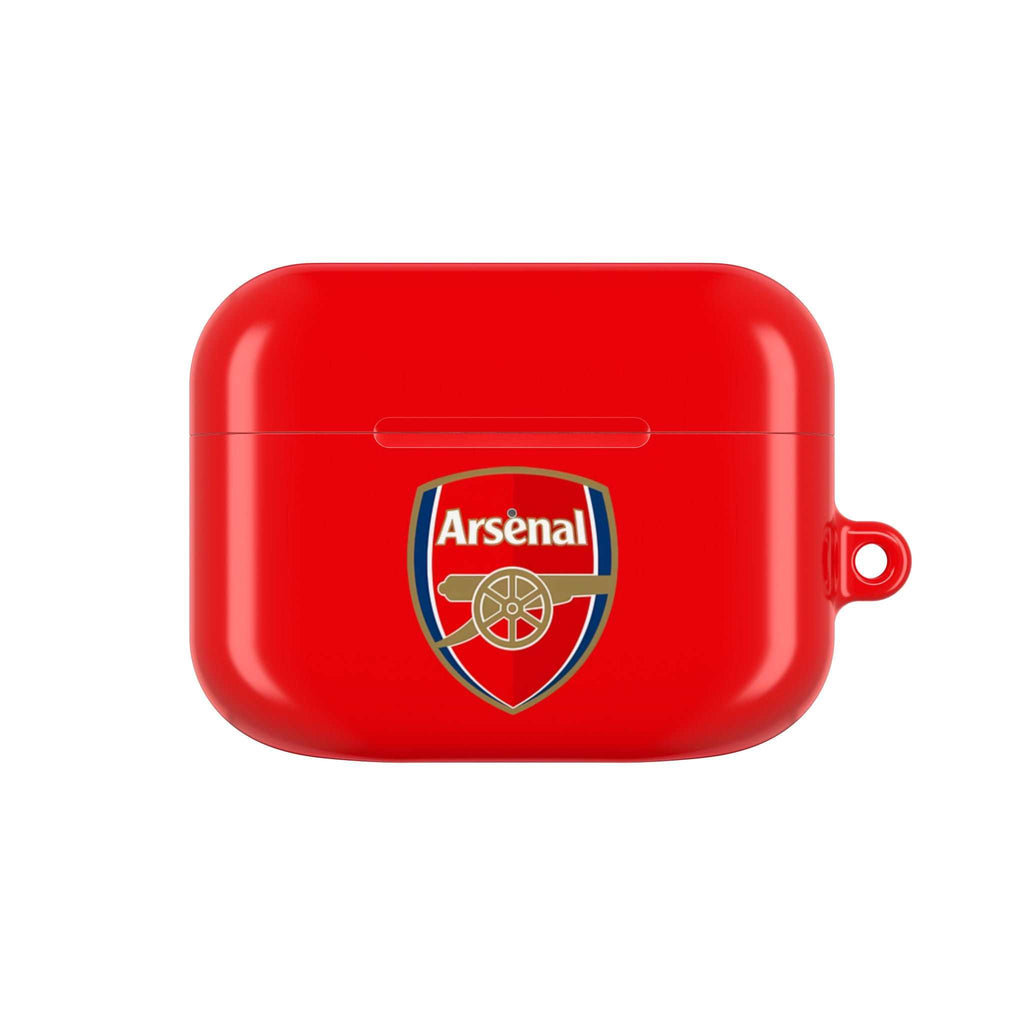 Red Arsenal FC AirPods protective case with club logo and glossy finish