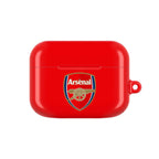Red Arsenal FC AirPods protective case with club logo and glossy finish