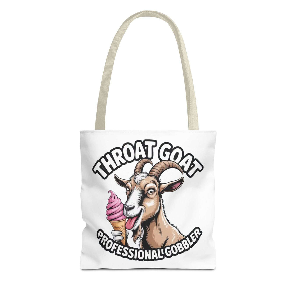 Cheeky Gobbler Funny Tote Bag with multiple sizes and colorful handles, made of durable spun polyester for everyday use
