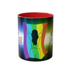 LGBTQ+ Pride Mug with vibrant rainbow design and ceramic build.