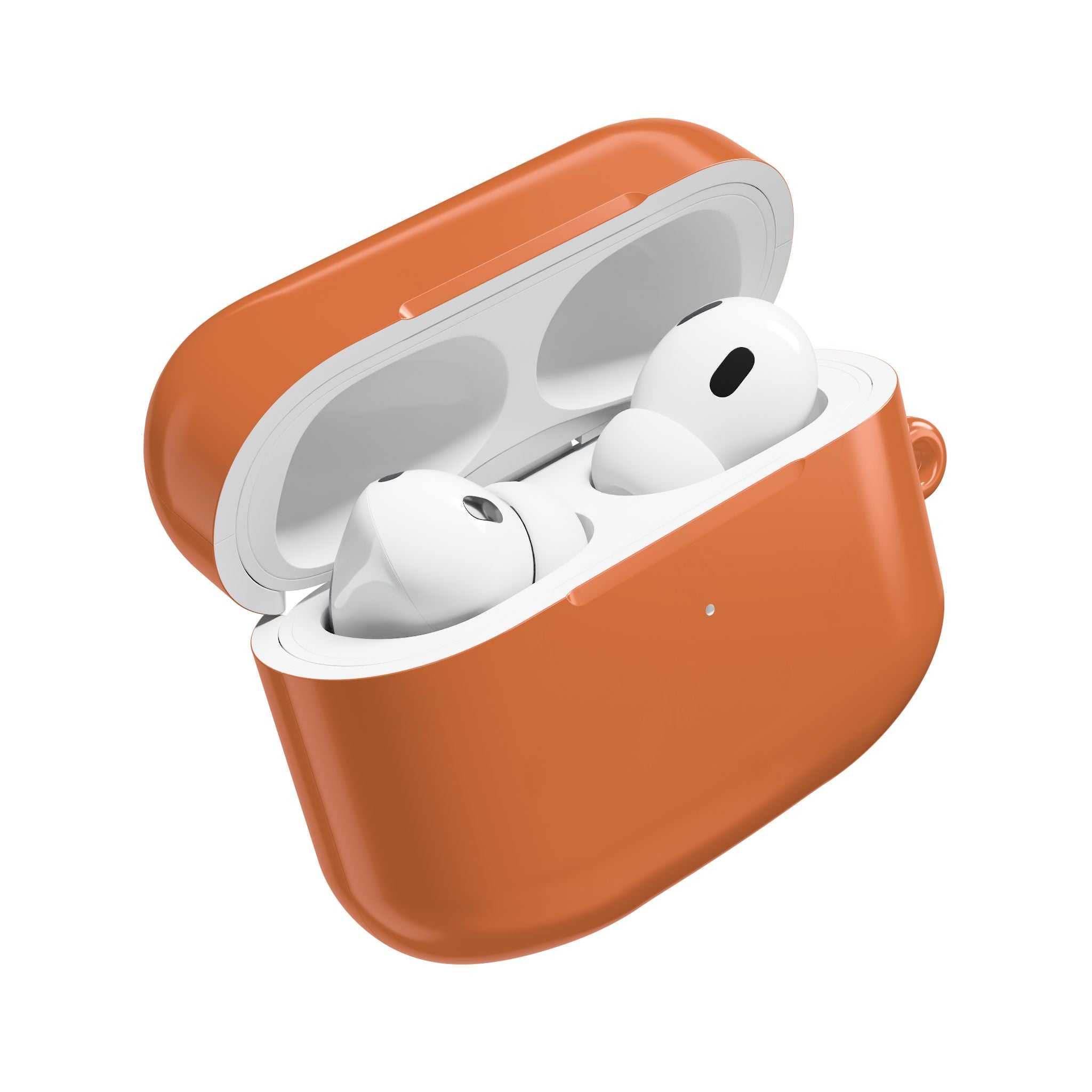 Bold orange hard shell protective case for AirPods and AirPods Pro with glossy finish