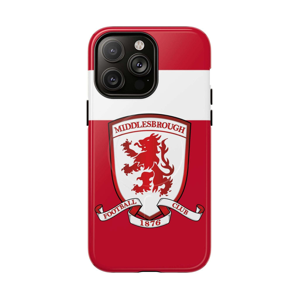 Middlesbrough MagSafe iPhone case with red design and club crest for protection and wireless charging compatibility