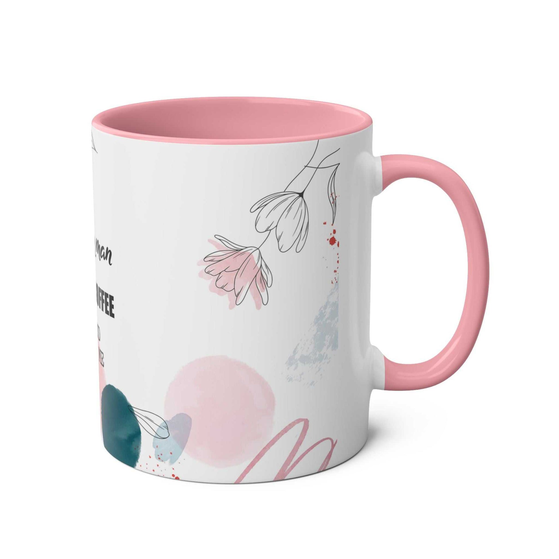 Cheeky Fun Valentines Mug with floral design, pink interior and handle, perfect for Valentine's Day.