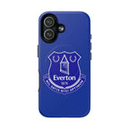 Everton FC MagSafe iPhone case in royal blue with club crest and durable dual-layer protection